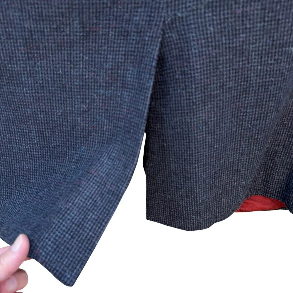 Jordache Vintage 80s 90s Tweed Linen Wool‎ Blend Blazer Sport Coat Grey Mens 44R